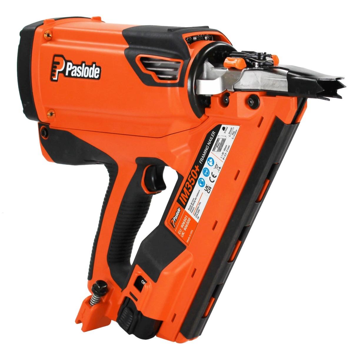Paslode IM350+ 7.2V First Fix Gas Framing Angled Nail Gun with 1 x 2.1Ah Battery, Charger & Case 906500