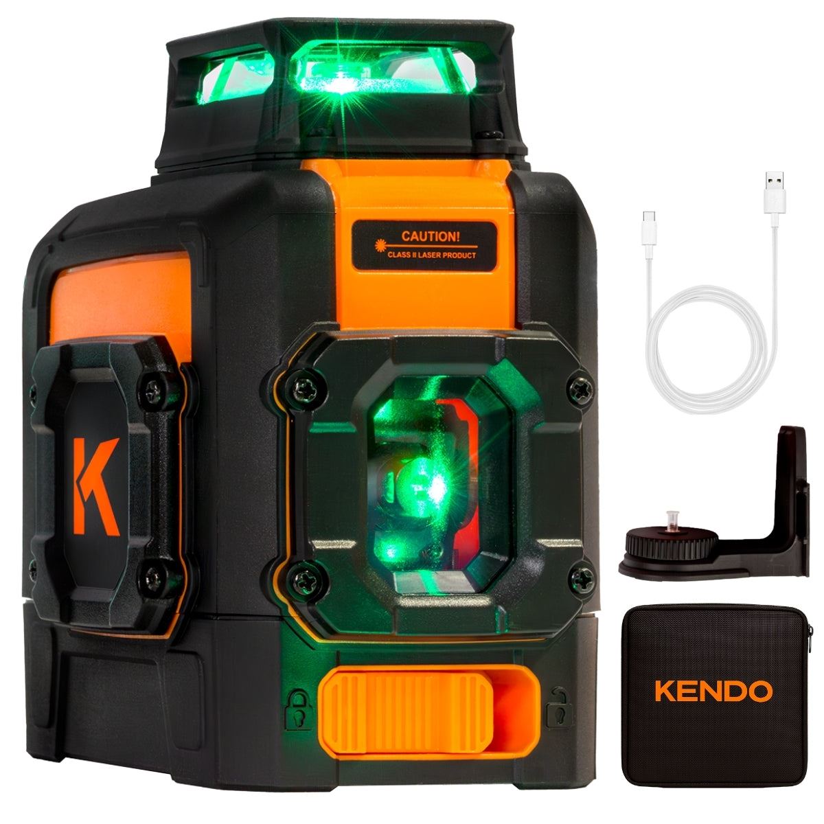 Kendo 25m Self-Levelling Laser Level 360° Bracket with Adjustable Tripod & Carry Bag