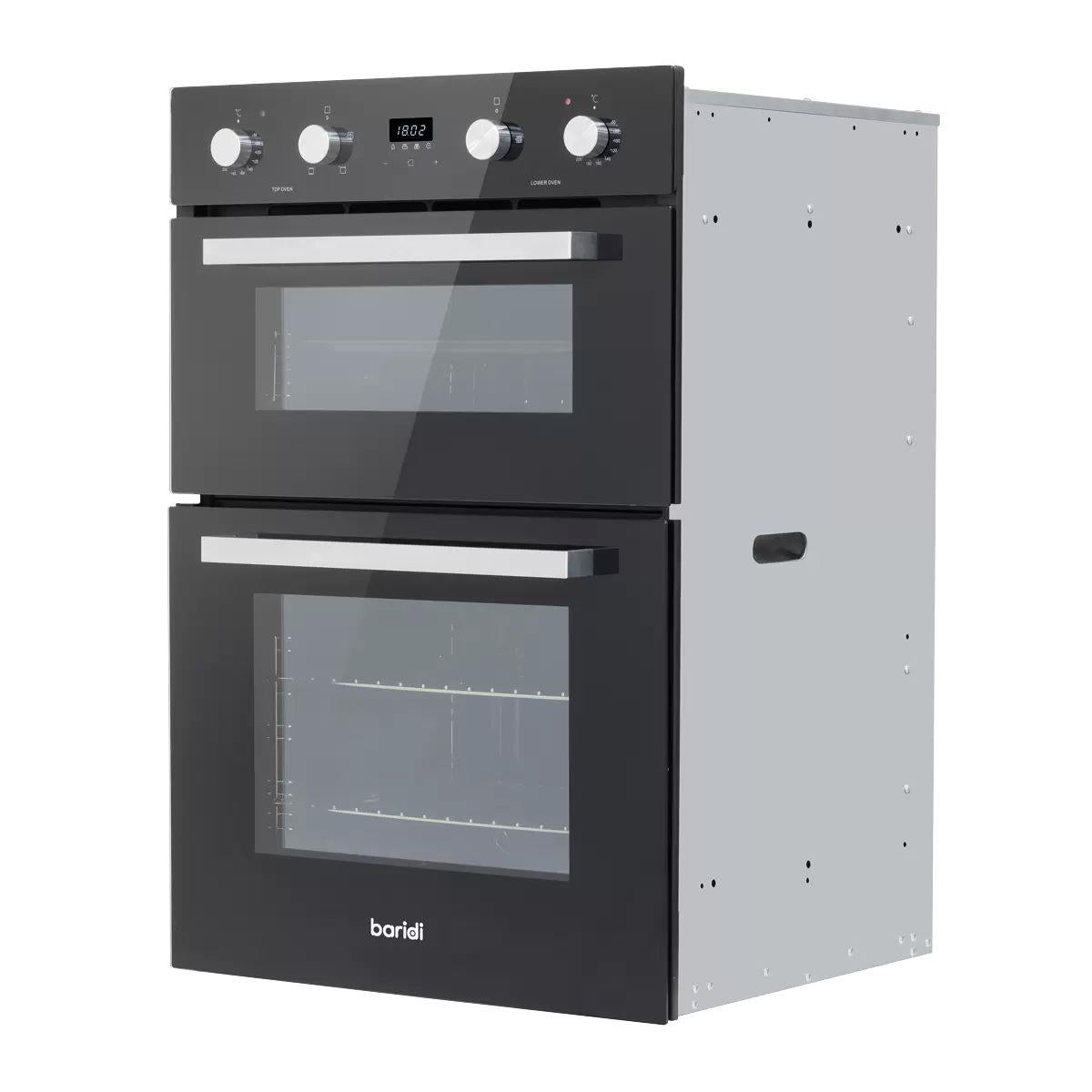 Sealey DH279 Baridi 90cm Built-In Double Oven, 88L Capacity, Energy Rating A Black 240V