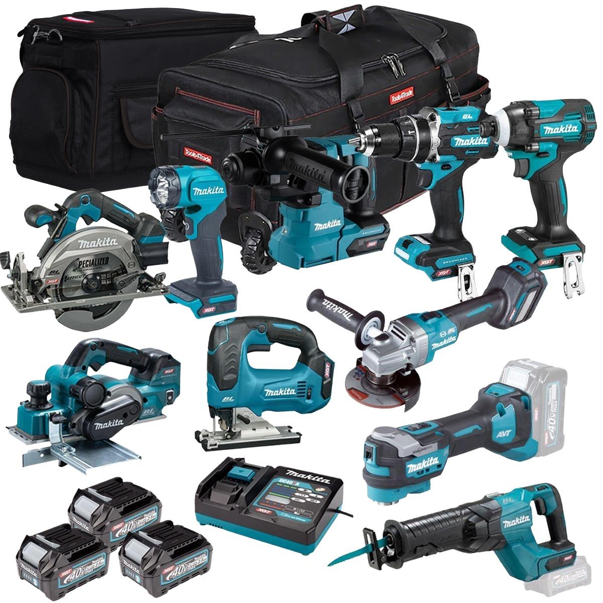 Makita 40V 10 Piece Combo Kit with 3 x 2.5Ah Batteries & Charger T4TKIT-7771