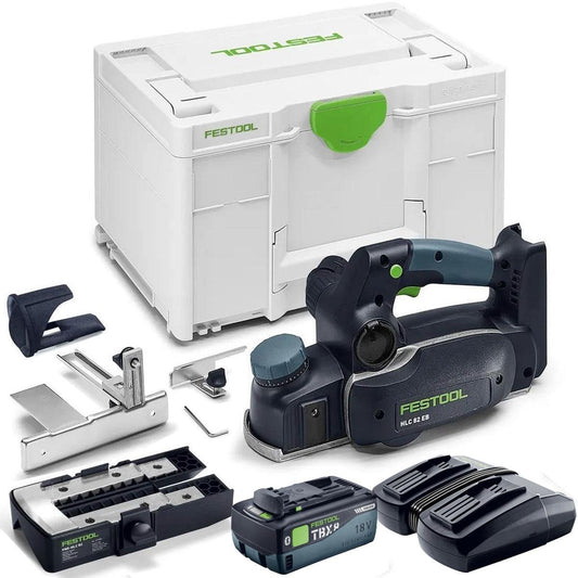 Festool HLC 82 EB-Basic-Set 18V Brushless Planer 578600 with 1 x 8.0Ah Battery & Accessories Set