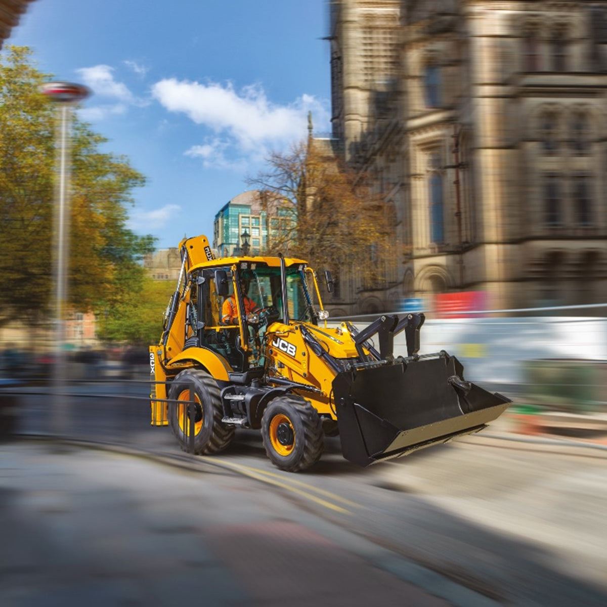 JCB 42’’ Roller Cabinet and Top Tool Chest Stack  19 Drawer with Backhoe Loader Wrap JCBBHLSTACK
