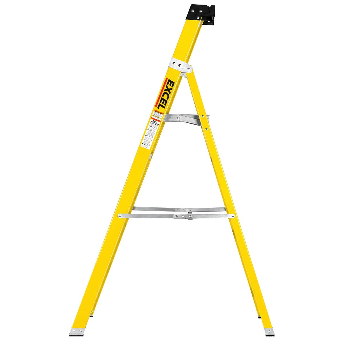 Excel Electricians Fibreglass Platform Step Ladder 6 Tread 2.04m EN131 Yellow