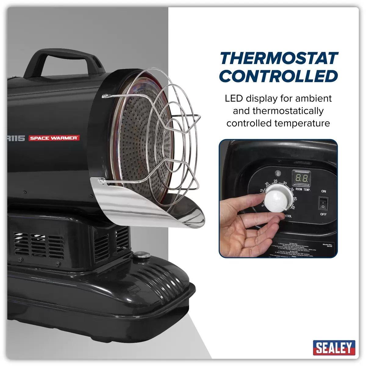 Sealey IR115 Infrared Space Warmer Kerosene/Diesel Heater 51,000Btu/hr 230V/65W