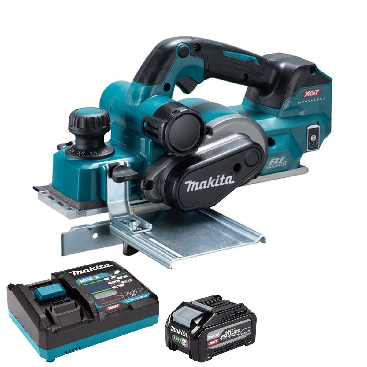 Makita KP001GZ 40V MAX XGT 82mm Brushless Planer with 1 x 4.0Ah Battery & Charger