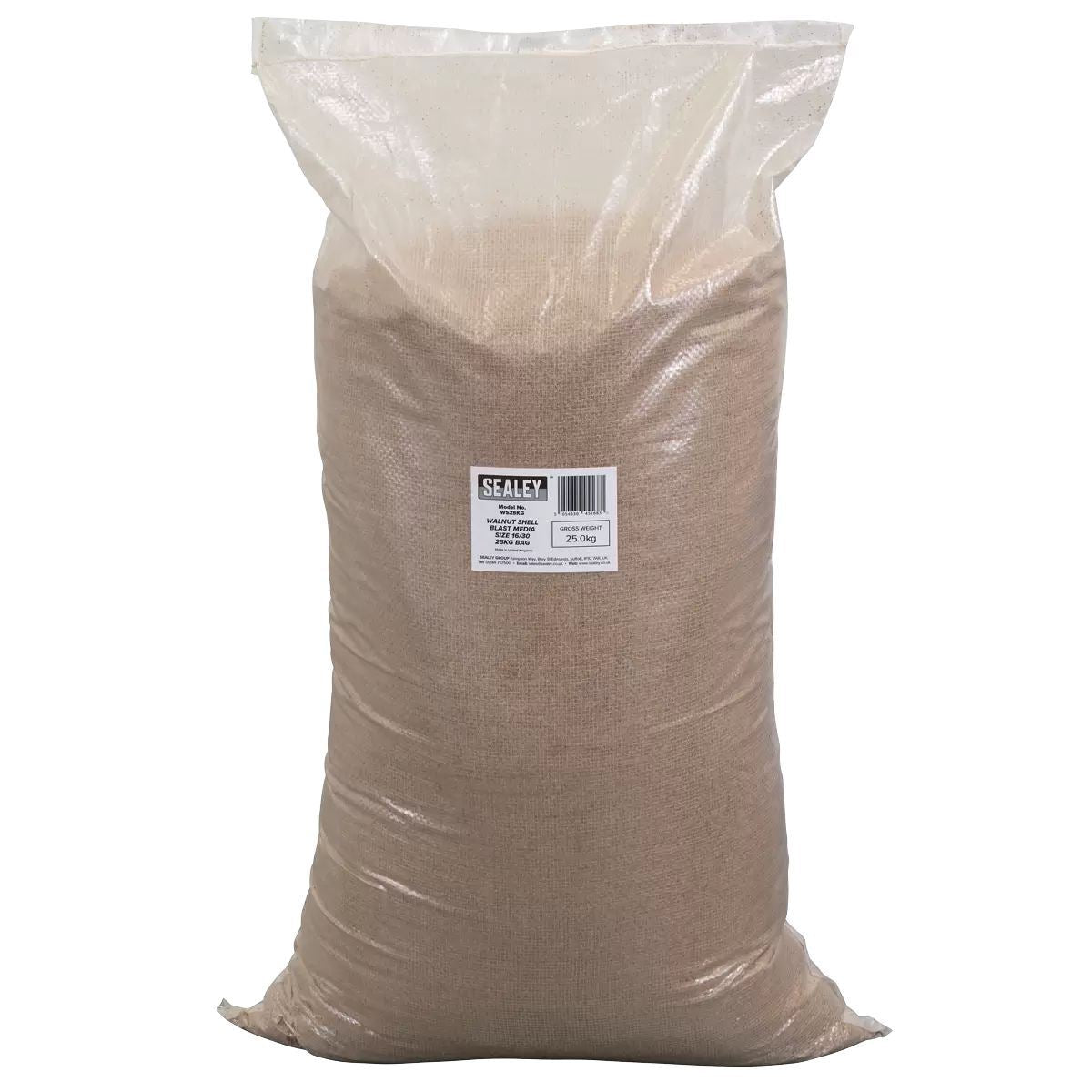 Sealey WS25KG Walnut Shell Blast Media Size 16/30 25kg Bag
