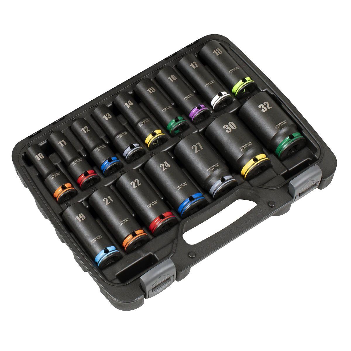 Sealey AK58170M Lock-On Deep Impact Socket Set 1/2