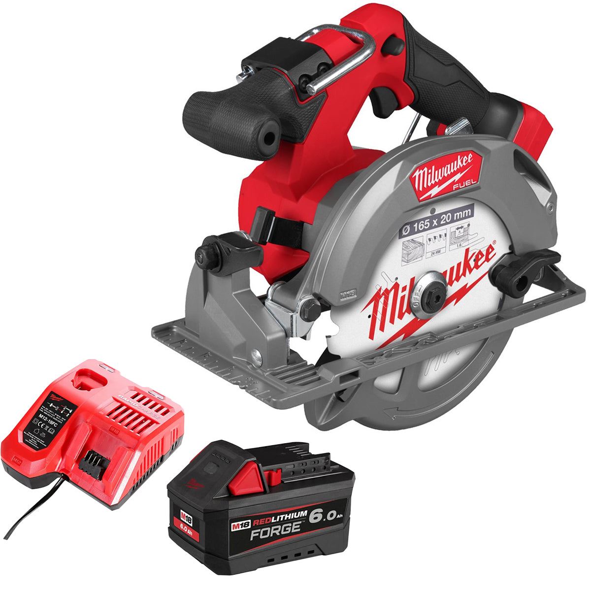 Milwaukee M18FCS552-0 M18 FUEL 18V Brushless 165mm Circular Saw with 1 x 6.0Ah Battery & Charger