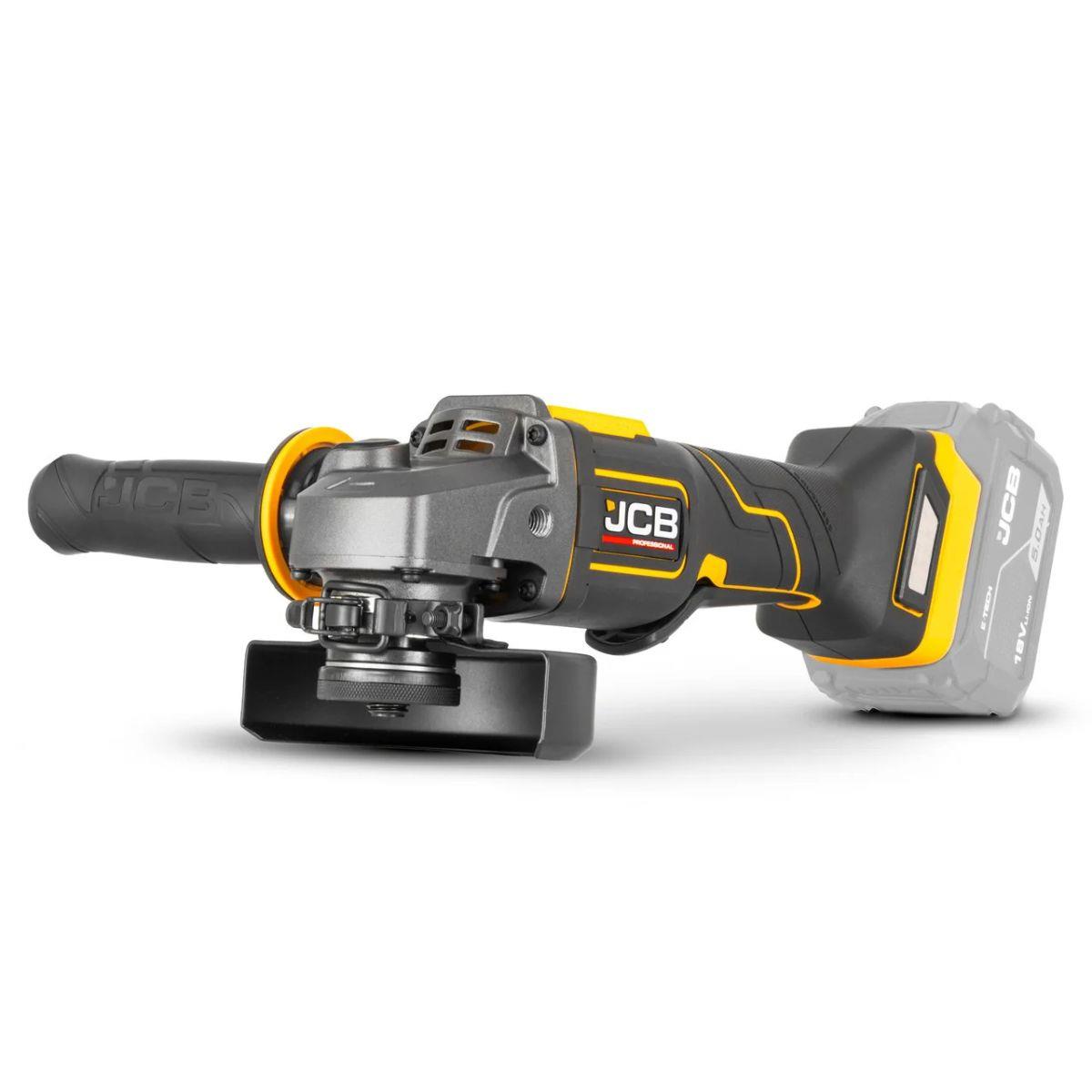 JCB-18PKIT-7 Pro 18V Combi Drill, Impact Driver & Angle Grinder With 2 x 5Ah Batteries & 4.5A Fast Charger In Soft Tool Bag