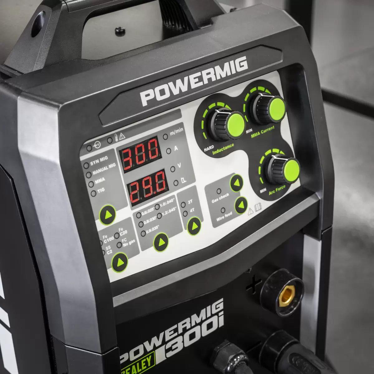 Sealey POWERMIG300i 300A Professional Gas/Gasless MIG/TIG/MMA Inverter Welder 400V/3ph