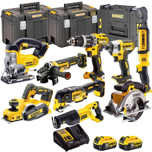 Dewalt 18V 9 Piece Power Tool Kit with 2 x 5.0Ah Batteries T4TKIT-499
