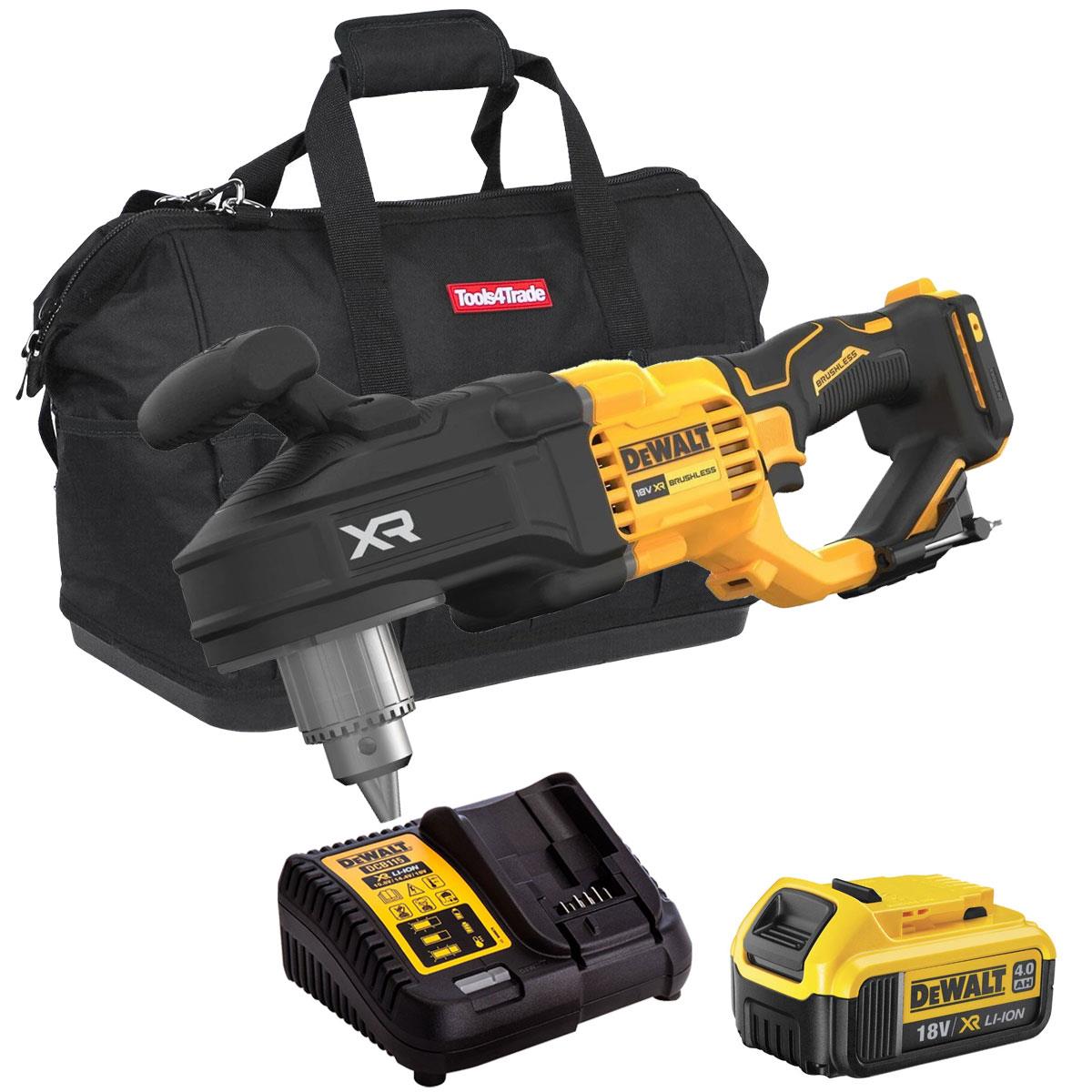 Dewalt DCD444N 18V Brushless Stud & Joist Drill with 1 x 4.0Ah Battery Charger & Bag