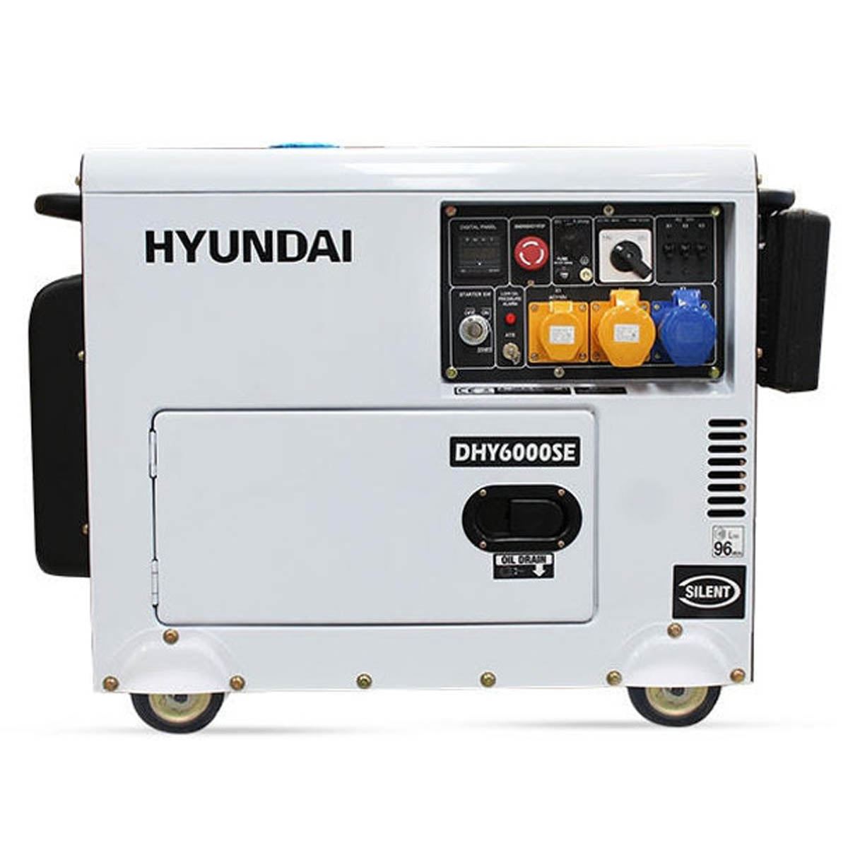 Hyundai DHY6000SE  Diesel Generator, Single Phase Output & Silenced Standby Genset 5.2kW/230V