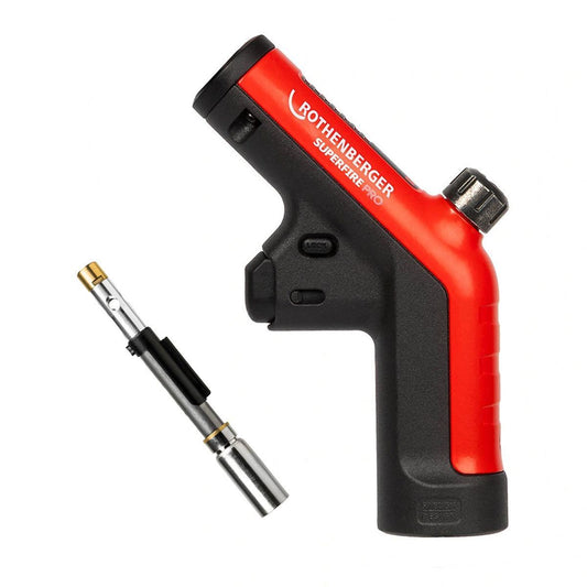 Rothenberger Superfire Pro Blow Torch Body - 1500004974 With High Output Cyclone Burner Tip - 1500004984