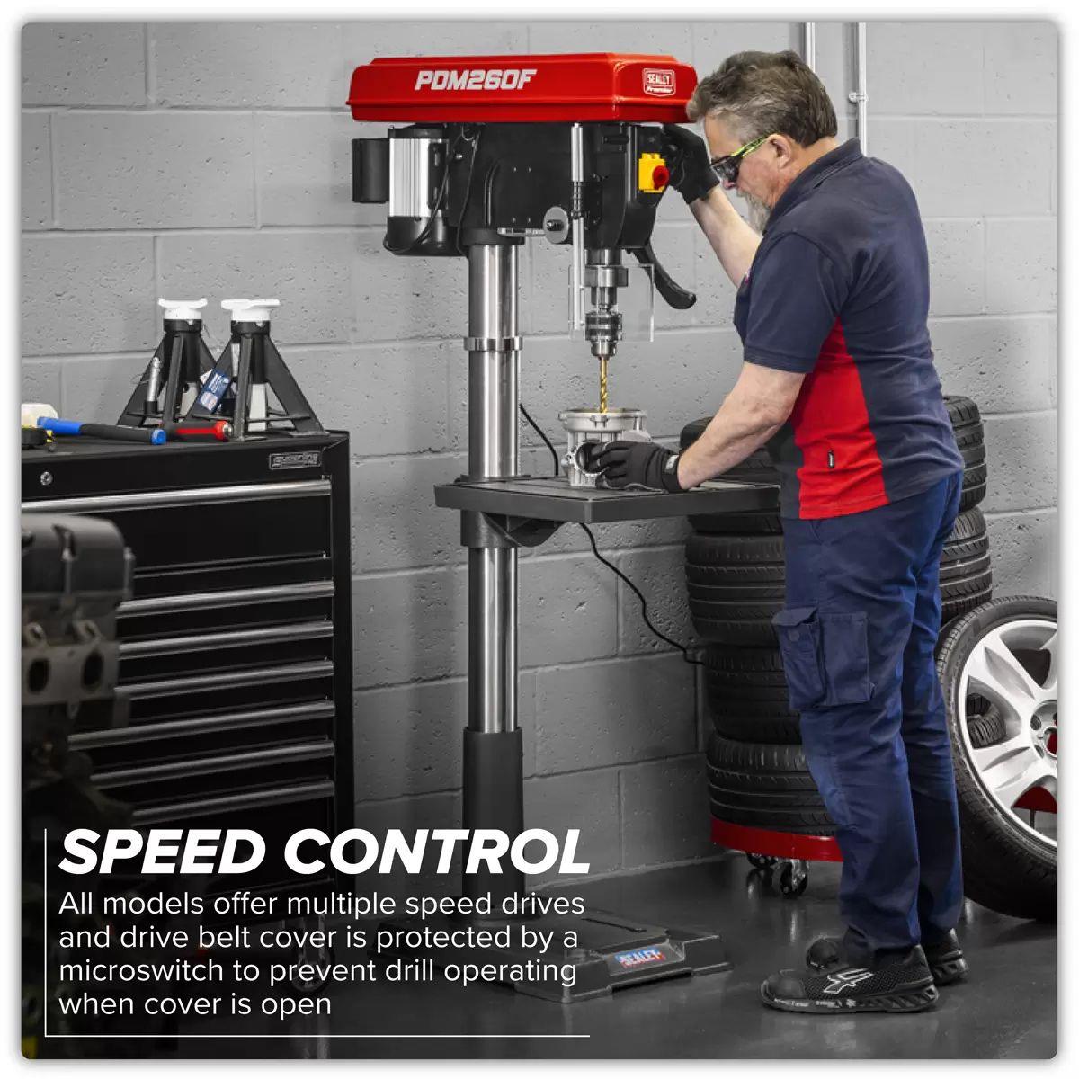 Sealey PDM260F Pillar Drill Floor 12-Speed 1710mm Height 230V