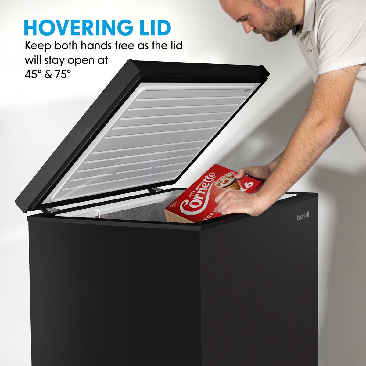 Sealey DH153 Baridi Freestanding Chest Freezer 99L Capacity Black