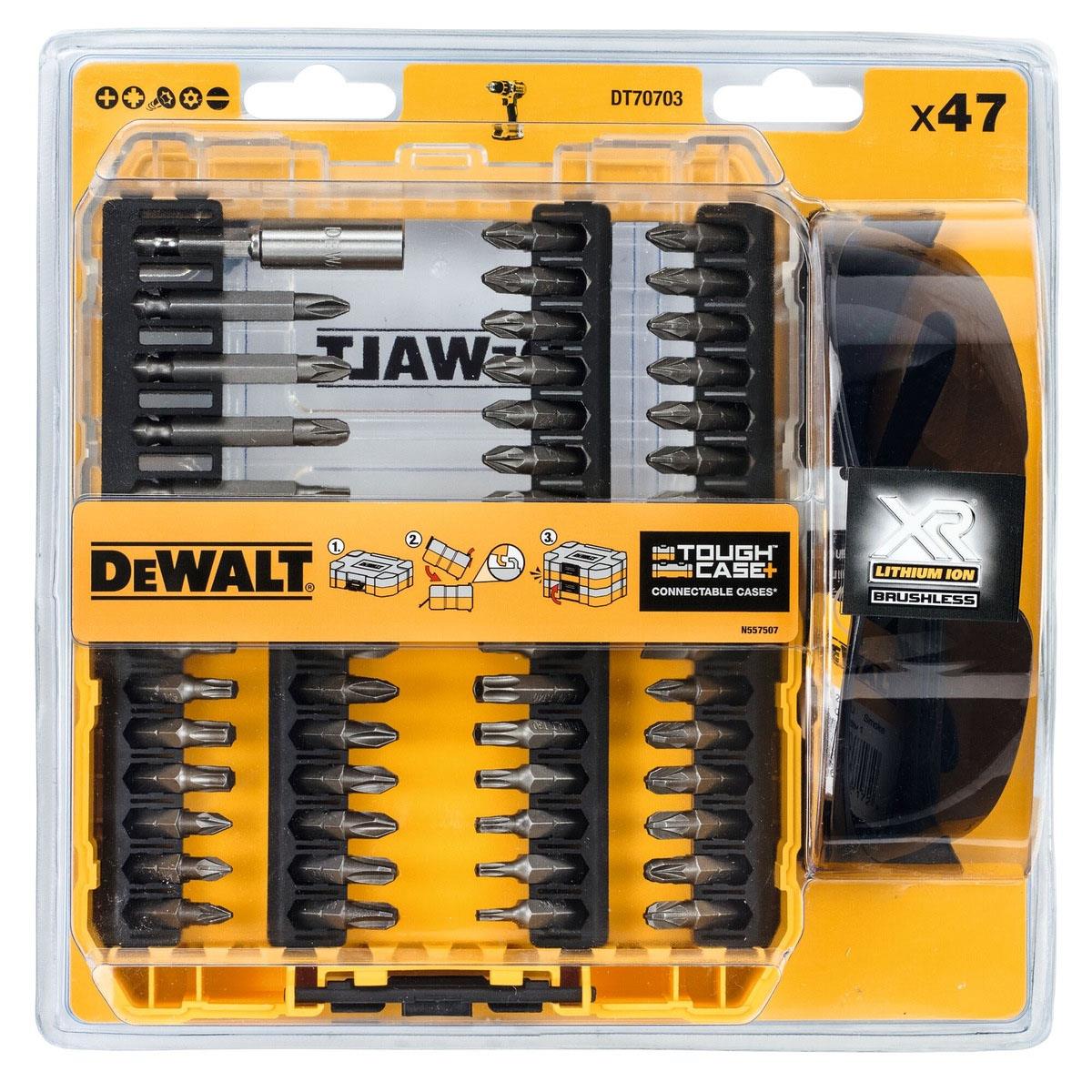 Dewalt DT70703-QZ 47 Piece Screwdriver Bit Set Safety Glasses