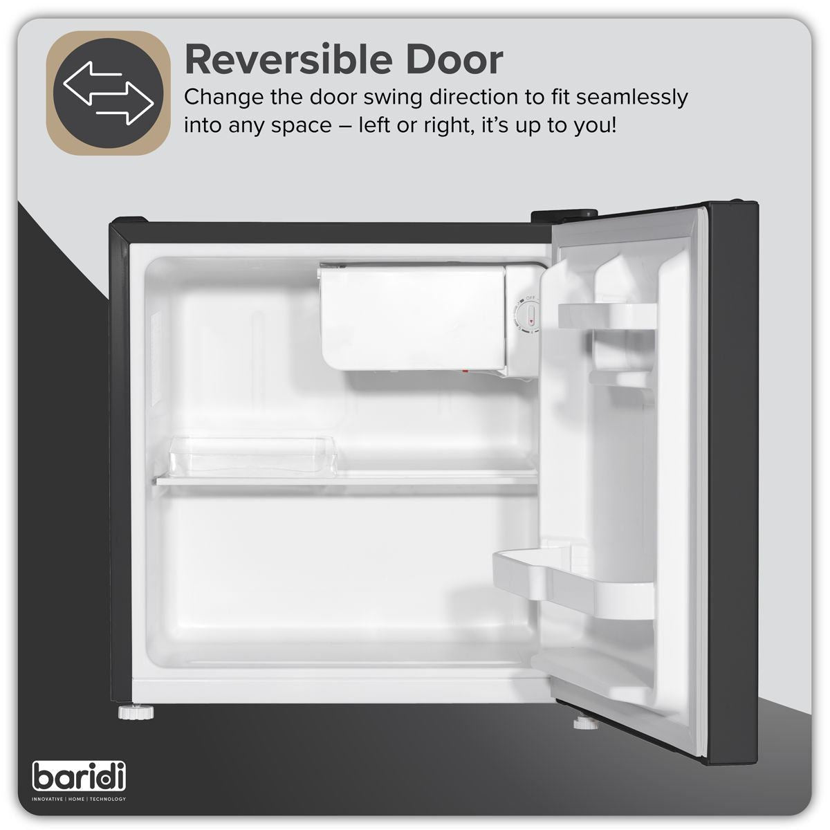 Sealey DH257 Baridi Tabletop Fridge with Ice Box 46L Capacity Black