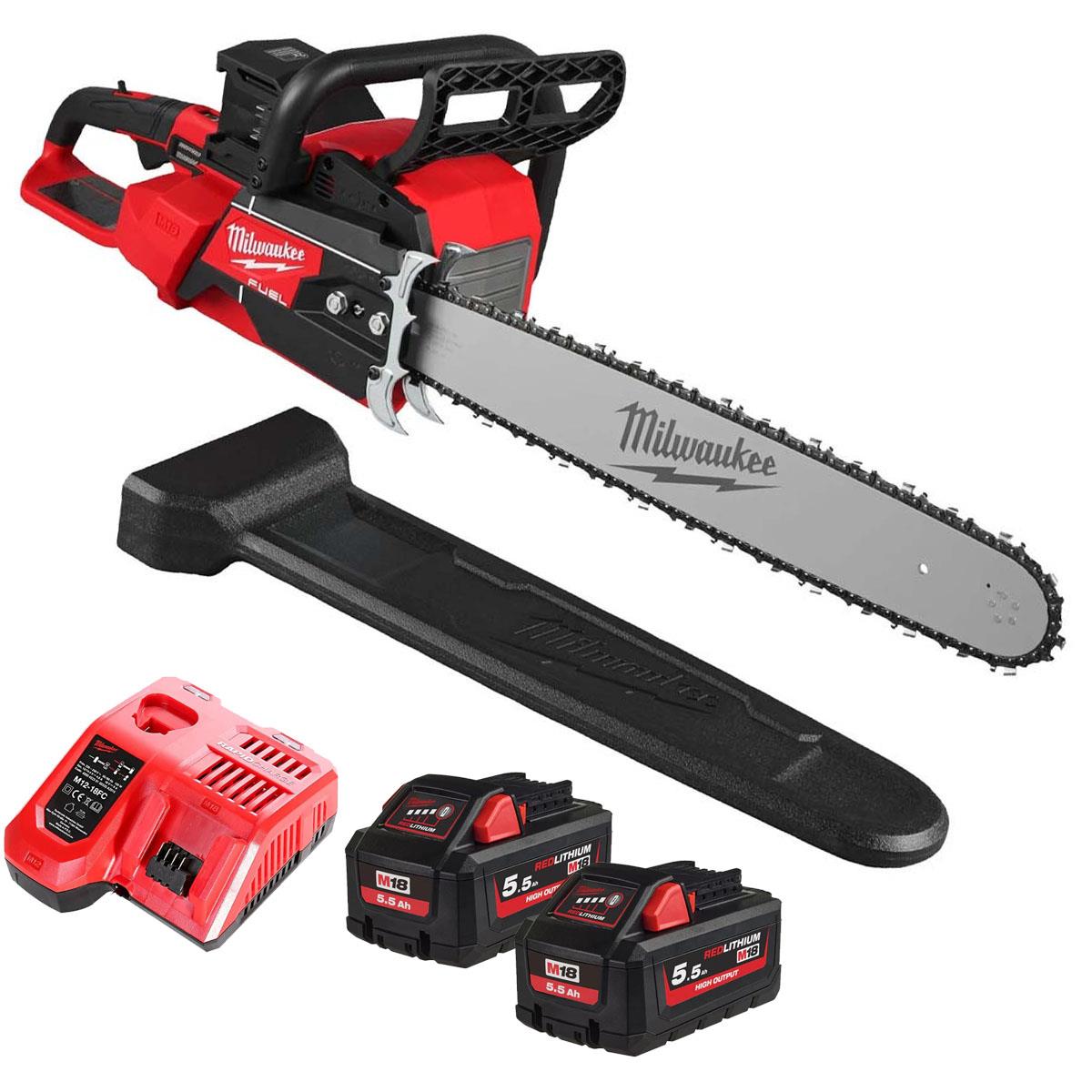 Milwaukee M18F2CHS50-0 36V FUEL Brushless Chainsaw With 2 x 5.5Ah Battery & Charger