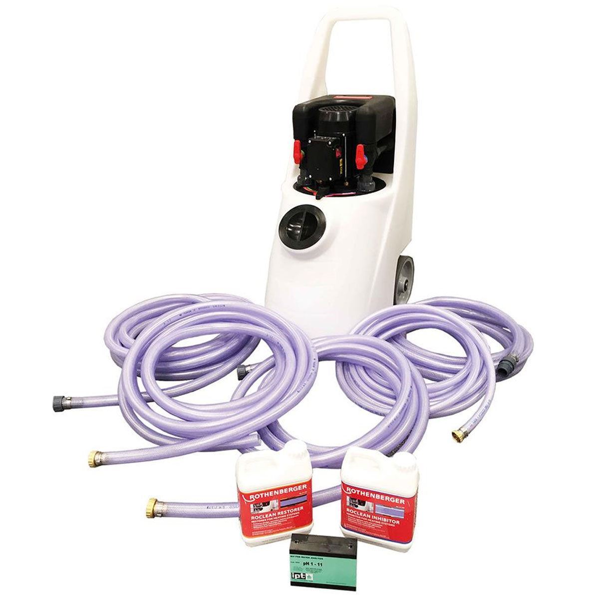 Rothenberger Rocal Pro 2 Power Flusher 57L With Complete Hose Set, Chemicals Pack & PH Test Kit 61197R