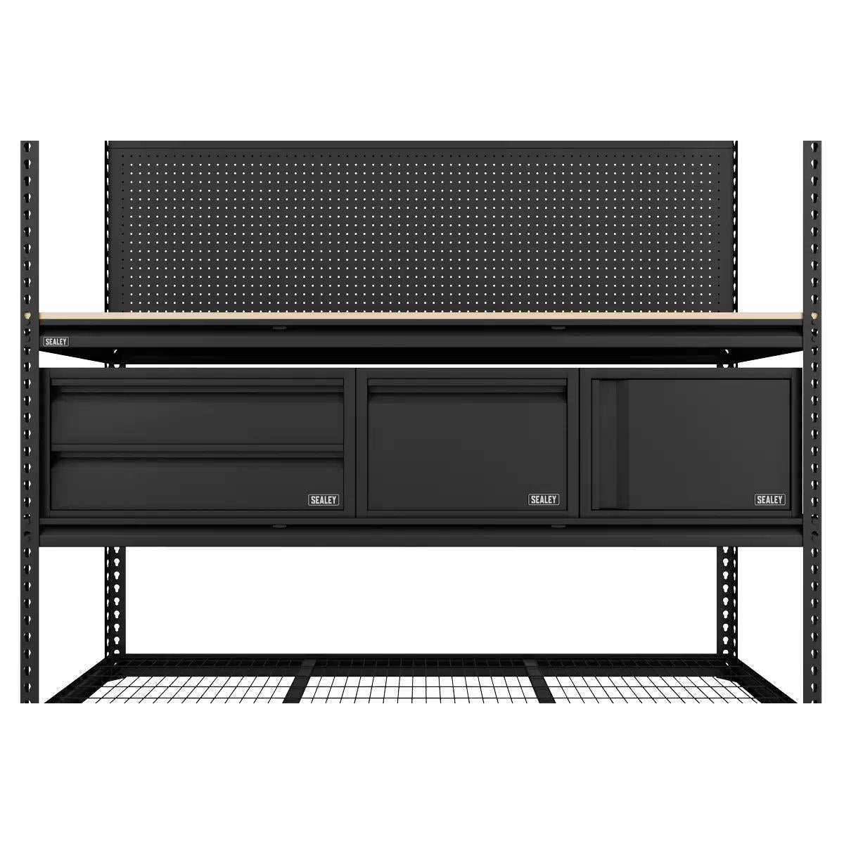 Sealey APMWBCOMBO1 Heavy-Duty Modular Workbench & Racking Kit with 3 Storage Units