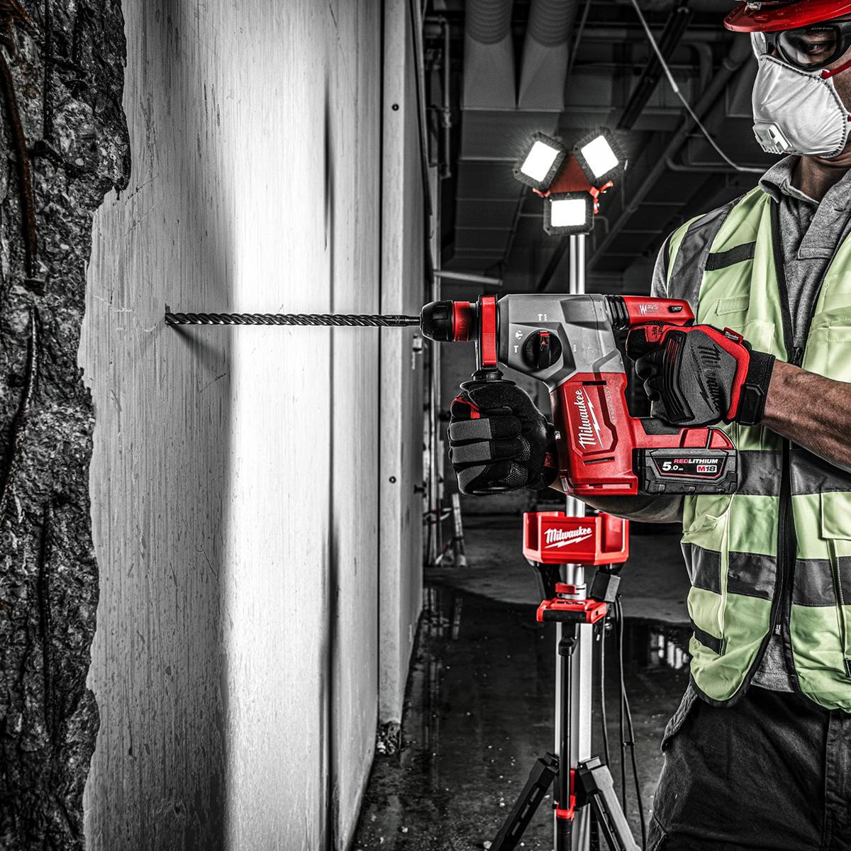 Milwaukee M18BLHX100P-502P 18V M18 Brushless 4 Mode SDS-Plus Hammer Drill With 2 x 5.0Ah Battery, Charger, Drill Bits & Case 4933499039