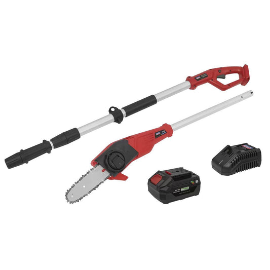 Sealey CP20VTP02 20V Telescopic Cordless 20cm Chainsaw Kit