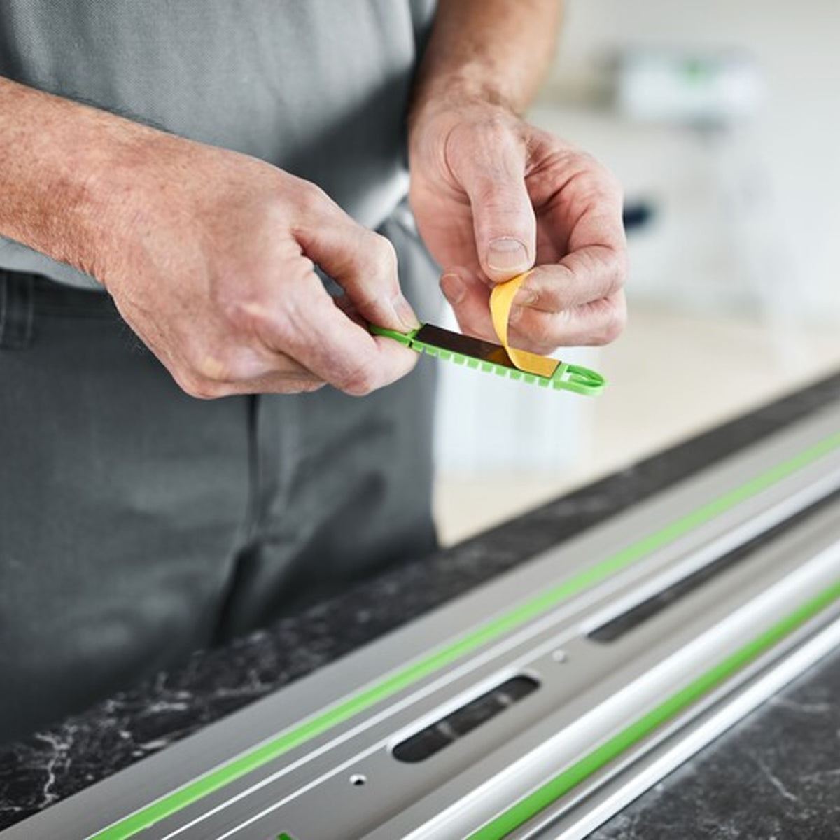 Festool FS 1400/2-KP 1400mm Guide Rail With Adhesive Pads For Plunge Saw - 577043 With Guide Rail Bag, Connector & Clamp