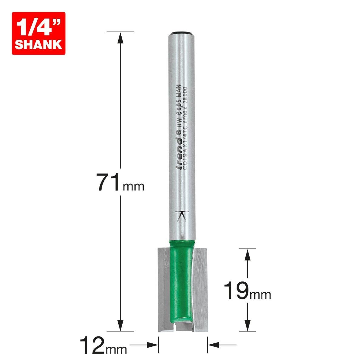 Trend C019AX1/4TC 12mm x 19mm 1/4