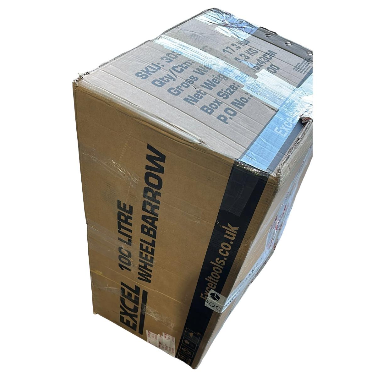 Excel Heavy Duty Wheelbarrow with 100L HDPE Tray Item Condition Damaged Box