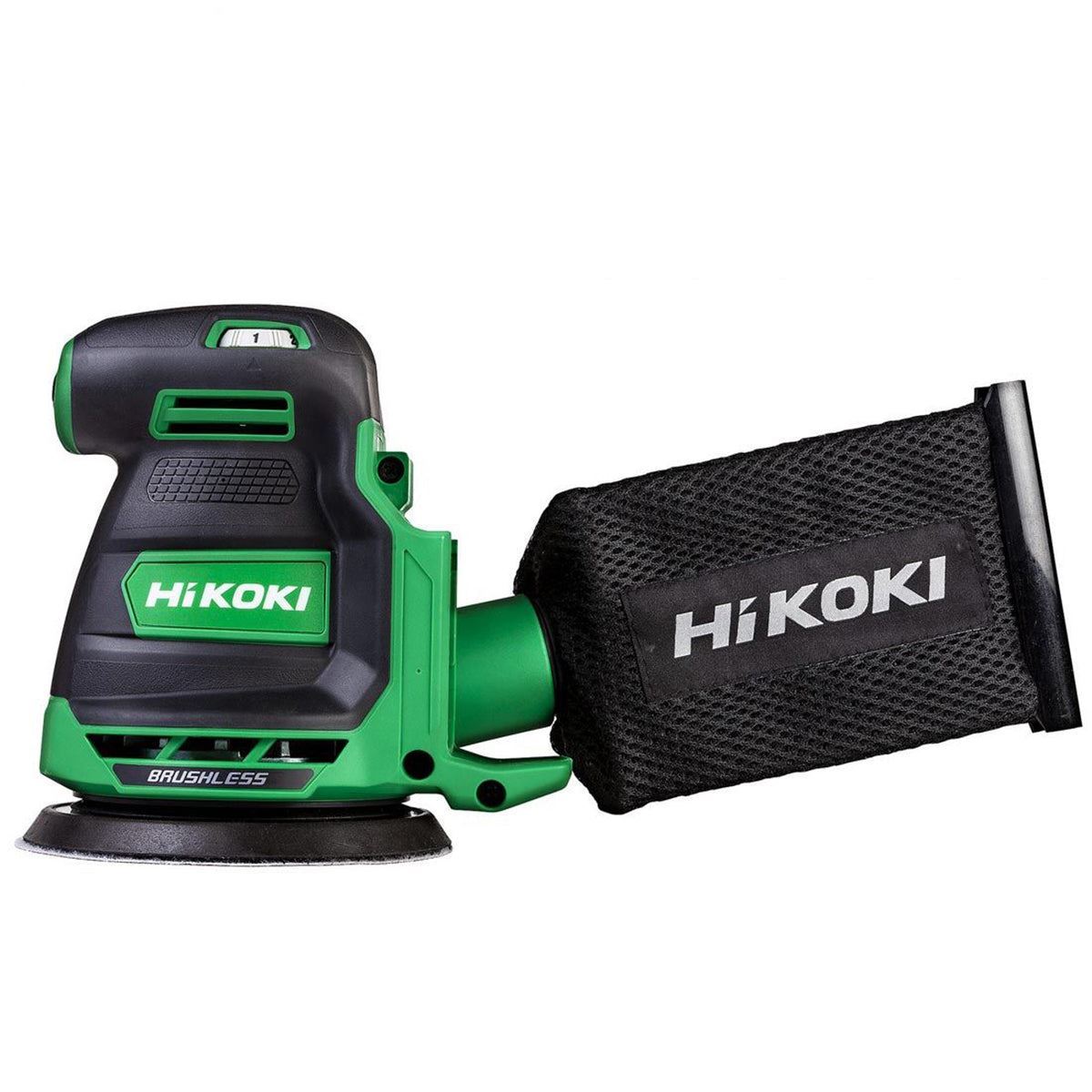 Hikoki SV1813DAJ2Z 18V Brushless 125mm Random Orbit Sander with 1 x 2.5Ah/5.0Ah Battery & Charger
