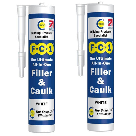 C-TEC FC1 310ml Ultimate All-In-One Filler & Caulk White Pack of 2
