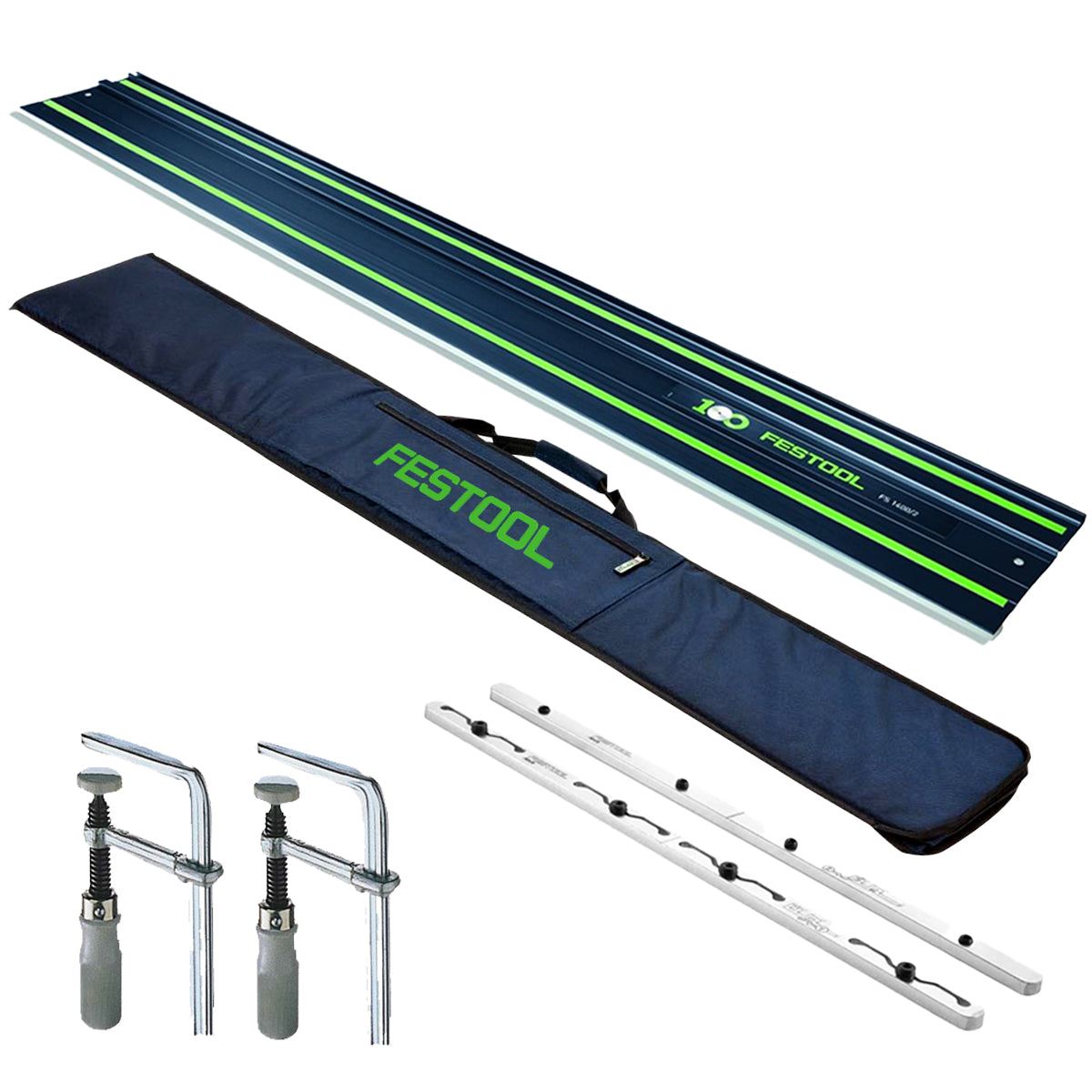 Festool FS 1400/2 BL 1400mm Guide Rail For Plunge Saw - 578246 With Guide Rail Bag, Connector & Clamp