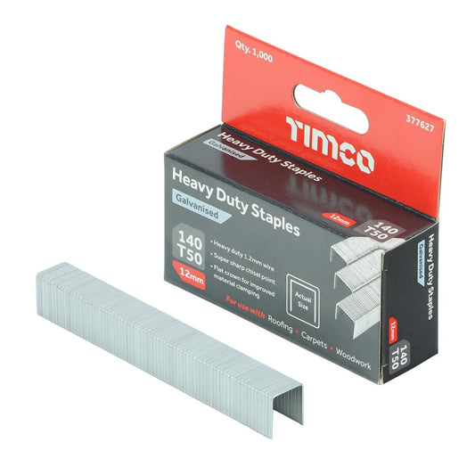 FirmaHold 12mm Heavy Duty Chisel Point Galvanised Staples Pack of 1000 - 377627