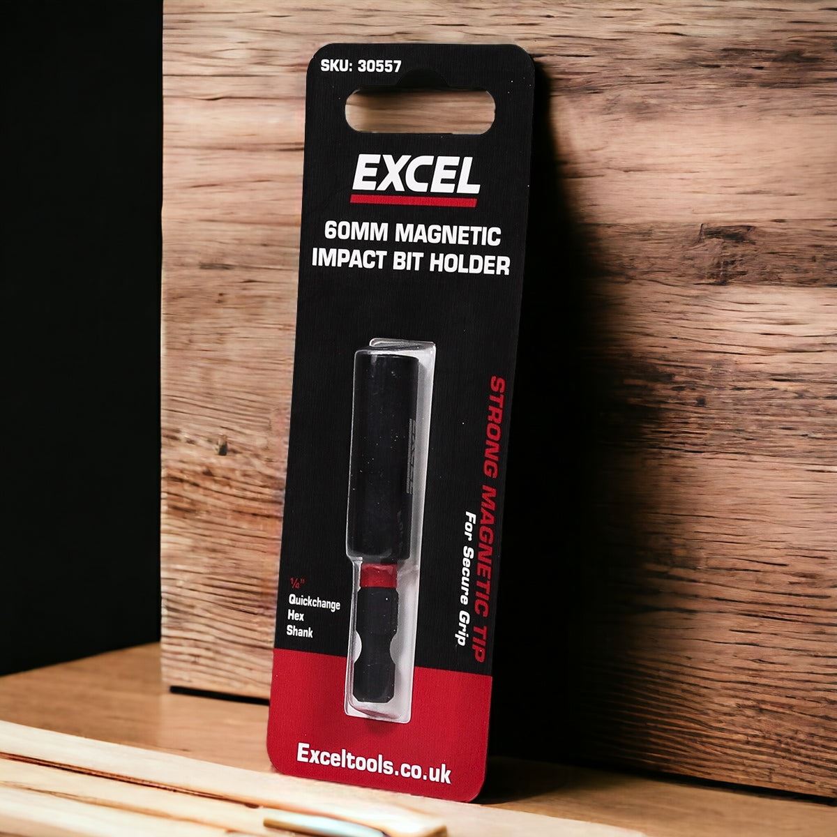Excel 60mm Magnetic Impact Bit Holder with Blister Card Pack of 3