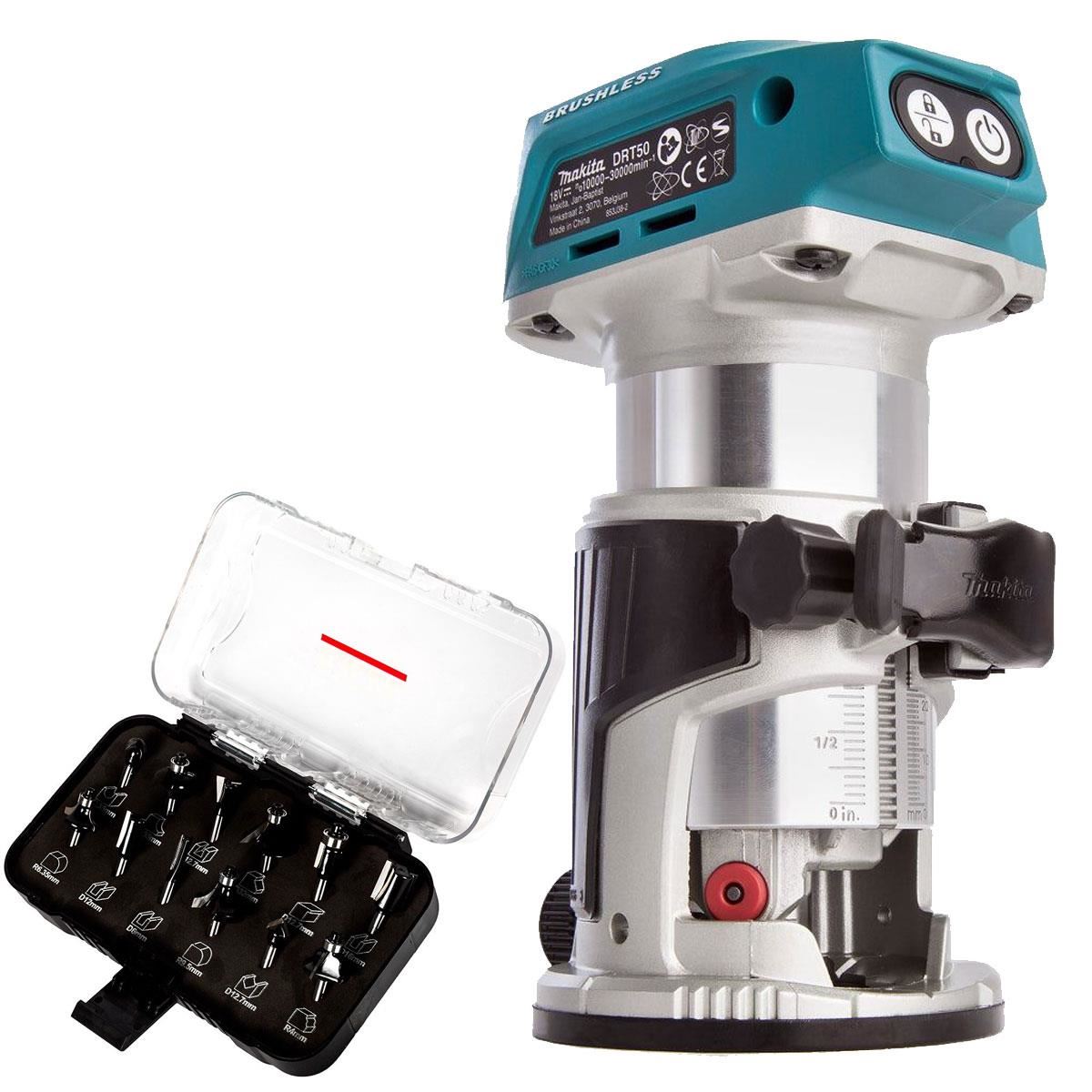 Makita DRT50Z 18V Li-ion Brushless Router Trimmer with 1/4