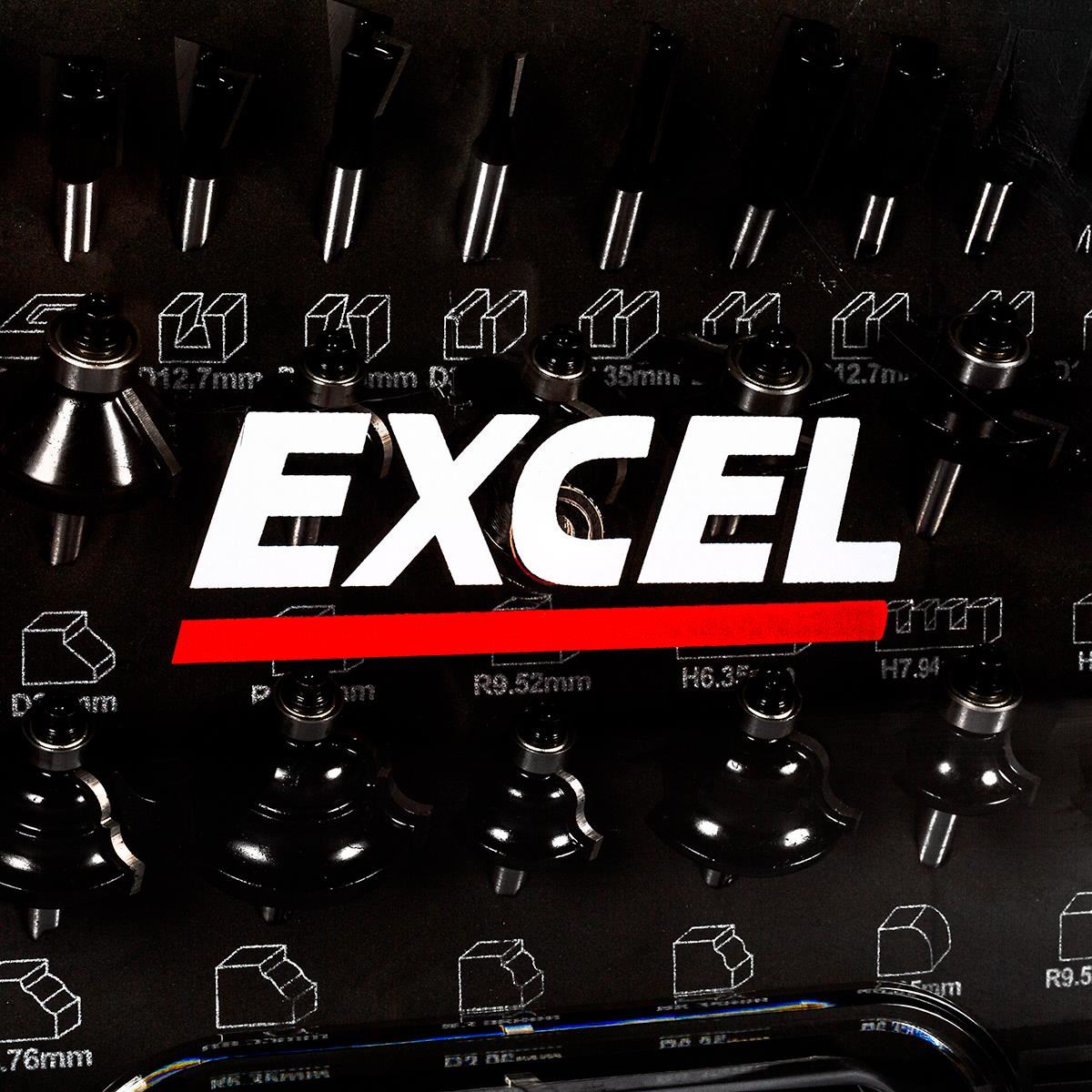 Excel 1/4in Shank Router Cutter Bit 35 Piece Set