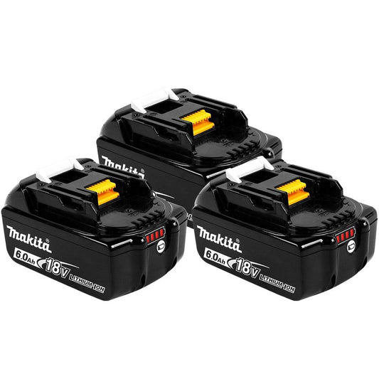 Makita BL1860B x 3 18V LXT Li-ion 6.0Ah Genuine Battery 197422-4 Pack of 3