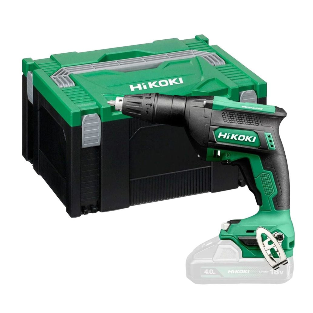 HiKOKI W18DAW2Z 18V Brushless Drywall Screwdriver With 1 x 2.0Ah Battery Charger & Case