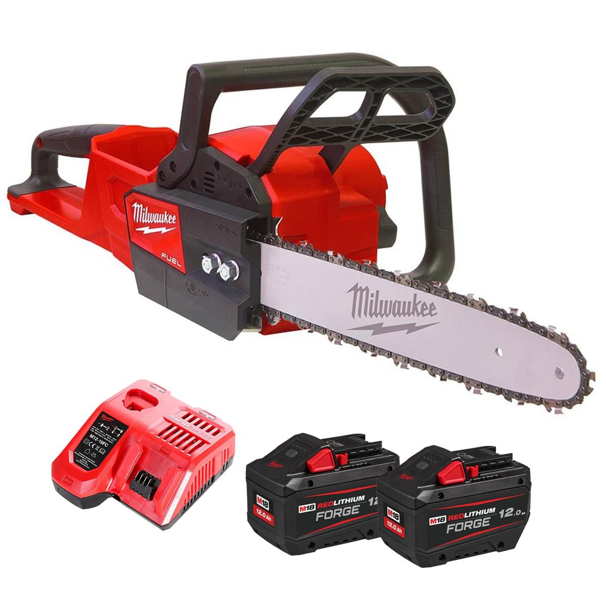 Milwaukee M18FCHS35-122 18V Fuel 35cm Bar Brushless Chainsaw with 2 x 12.0Ah Battery & Charger 4933499224