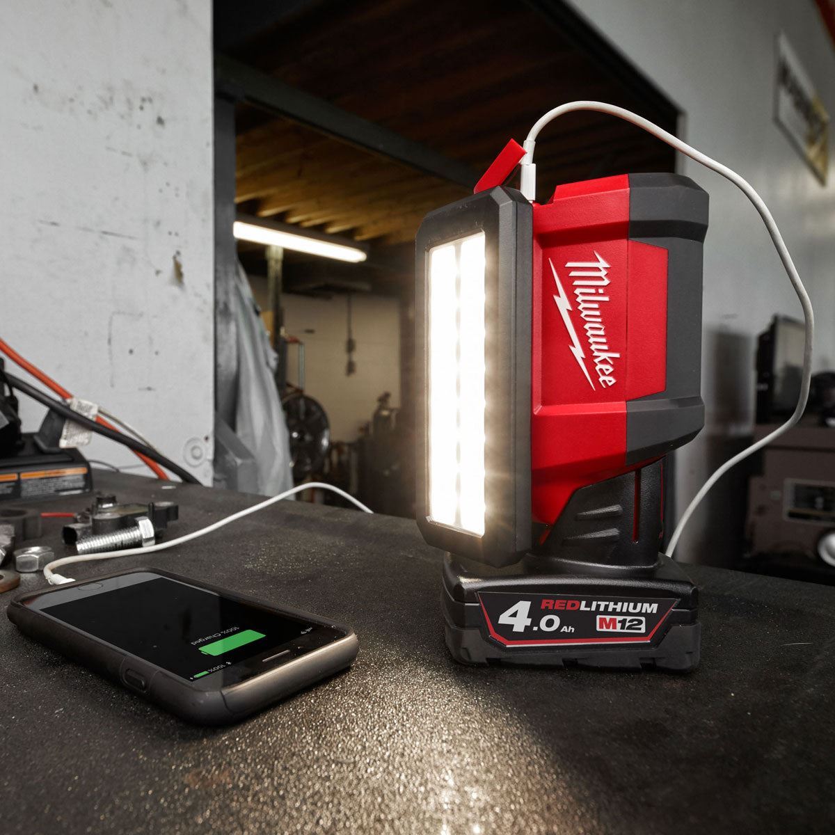 Milwaukee M12PAL-0 12V Pivot Area Light with 1 x 2.5Ah Battery & Charger