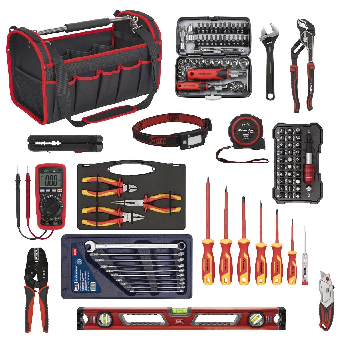 Sealey AP505KIT Electrician's Tool Kit 100pc Complete Professional Set with Storage Case