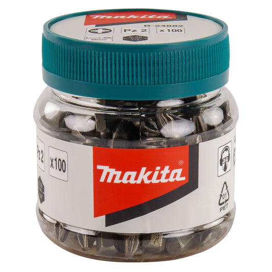 Makita B-24882 25mm PZ2 Screw Bit in Jar 100 Piece