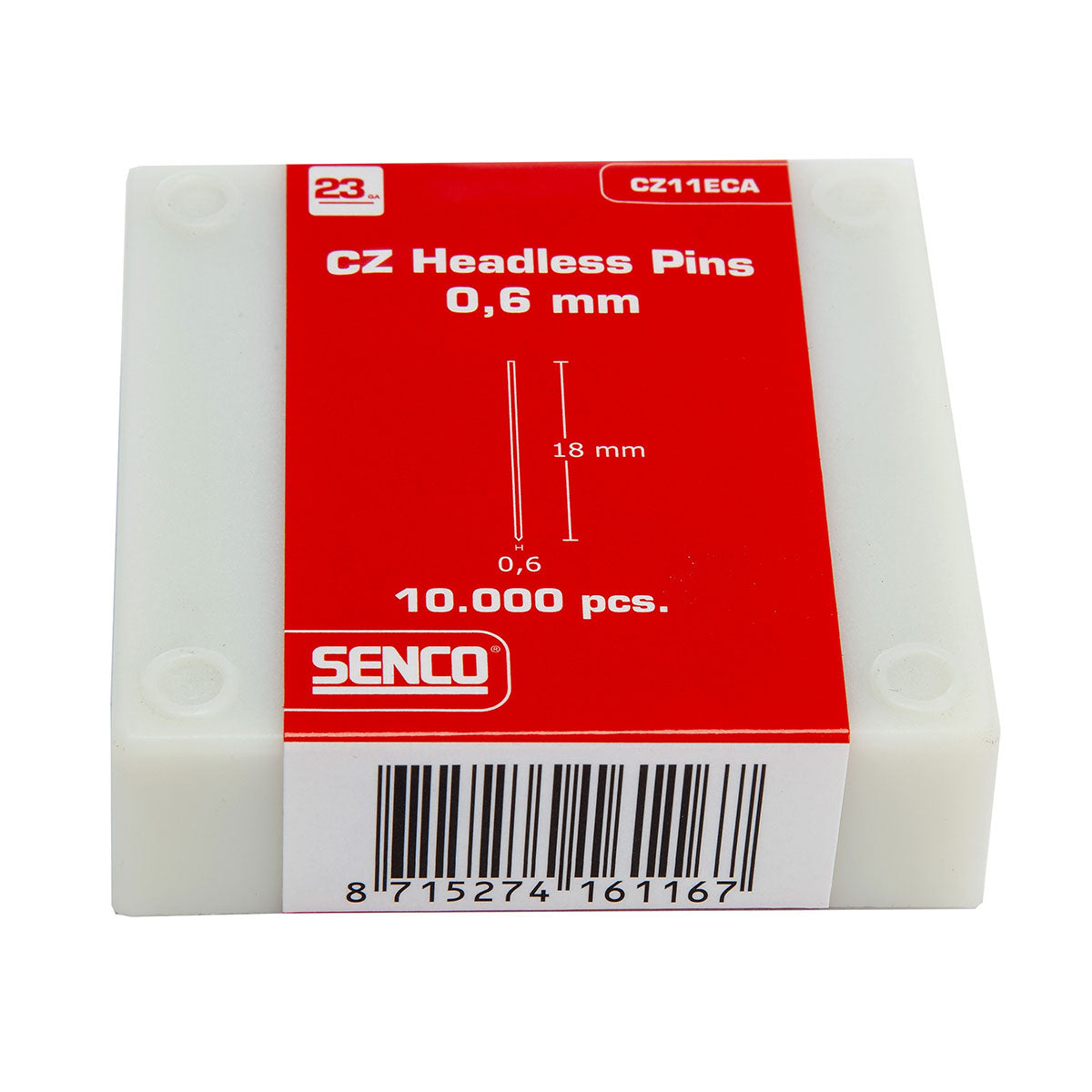 Senco 23g Headless Pins 18mm Pack of 10,000 CZ11ECA
