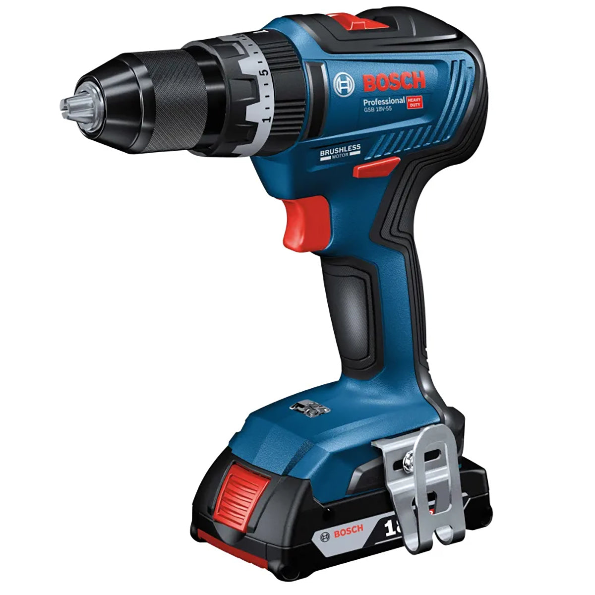 Bosch GSB 18V-55 Professional Combi Drill 1 x 2.0Ah Li-ion 0615990L7D