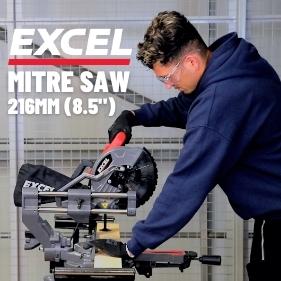 Excel 8.5" 216mm Mitre Saw Large Base 1500W/240V with Laser & Leg Stand
