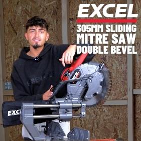 Excel 12" 305mm Sliding Mitre Saw Double Bevel 1800W/240V with Laser