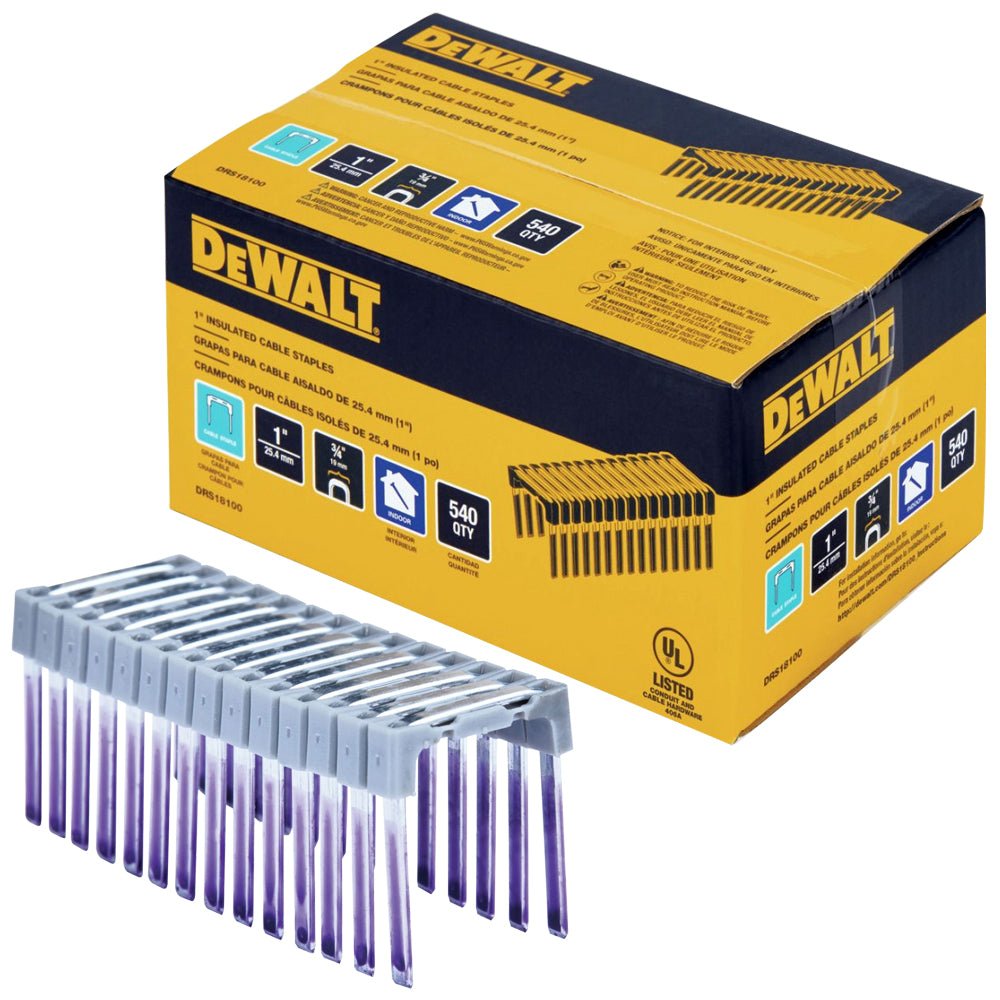 DeWalt DRS18100 25mm x 19mm Insulated Crown Staple Pack of 540 For DCN701