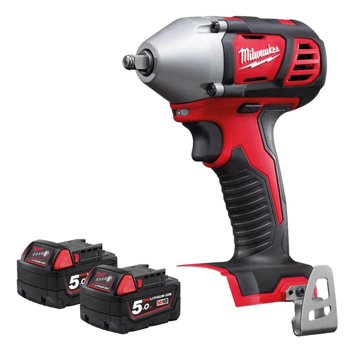Milwaukee M18BIW38-0 18V 3/8" Compact Impact Wrench with 2 x 5.0Ah Batteries