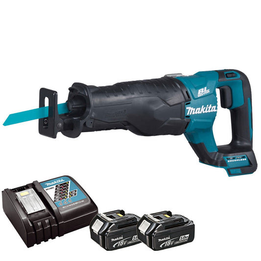 Makita DJR187Z 18v Brushless Reciprocating Sabre Saw With 2 x 5.0Ah Battery & Charger
